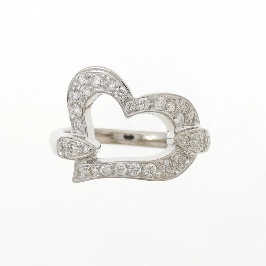 K18WG HEART DIAMOND RING - 2
