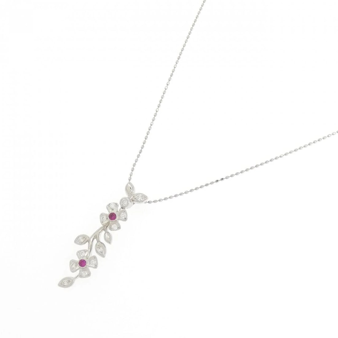 PT900/PT850 FLOWER RUBY NECKLACE - 2