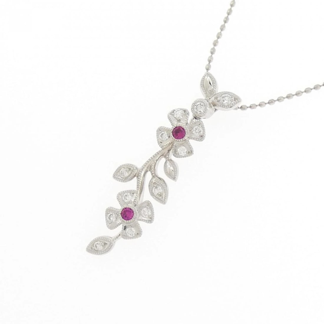 PT900/PT850 FLOWER RUBY NECKLACE - 3