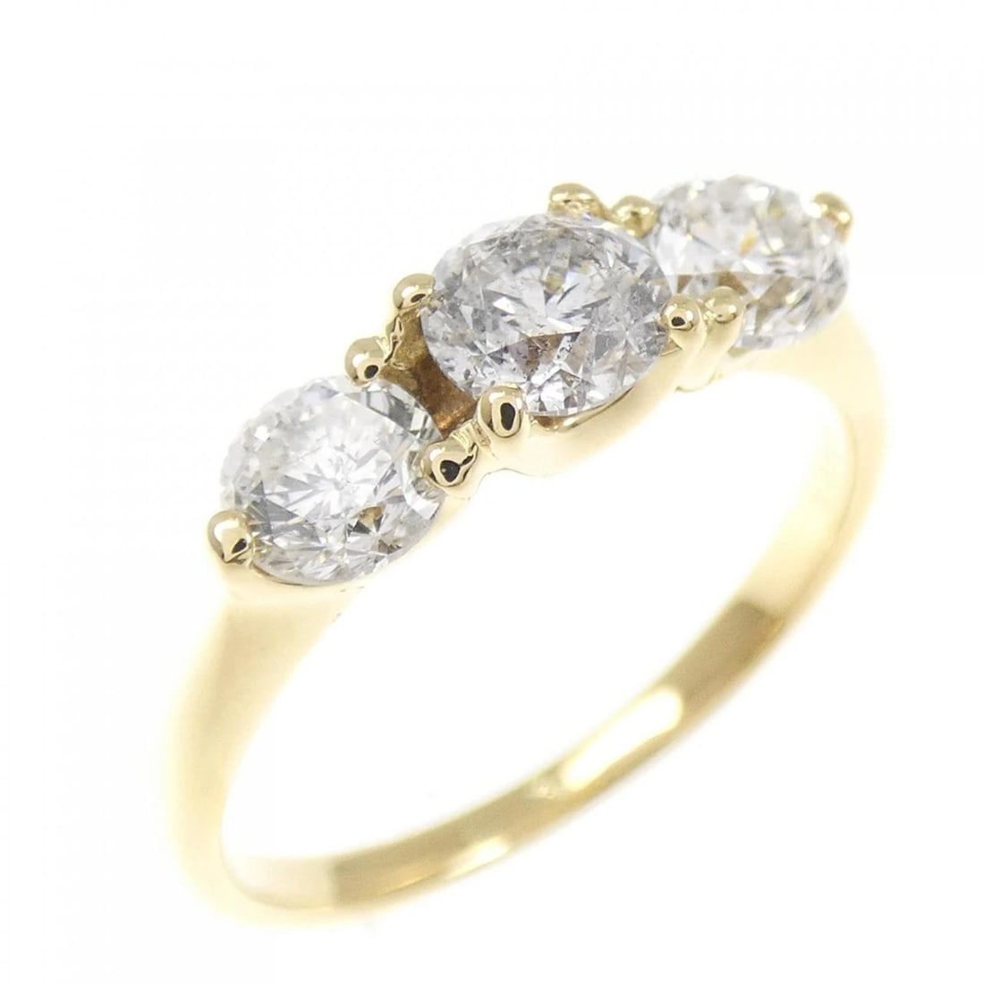 K18YG DIAMOND RING: K18YG Diamond Ring Brand: Unbranded Type/Style: Diamond Ring Material: K18 yellow gold, Main Stone Natural Color: YG Size: US5 1/4 Accessories: None Accessories Notice: When purchasing pre-owned