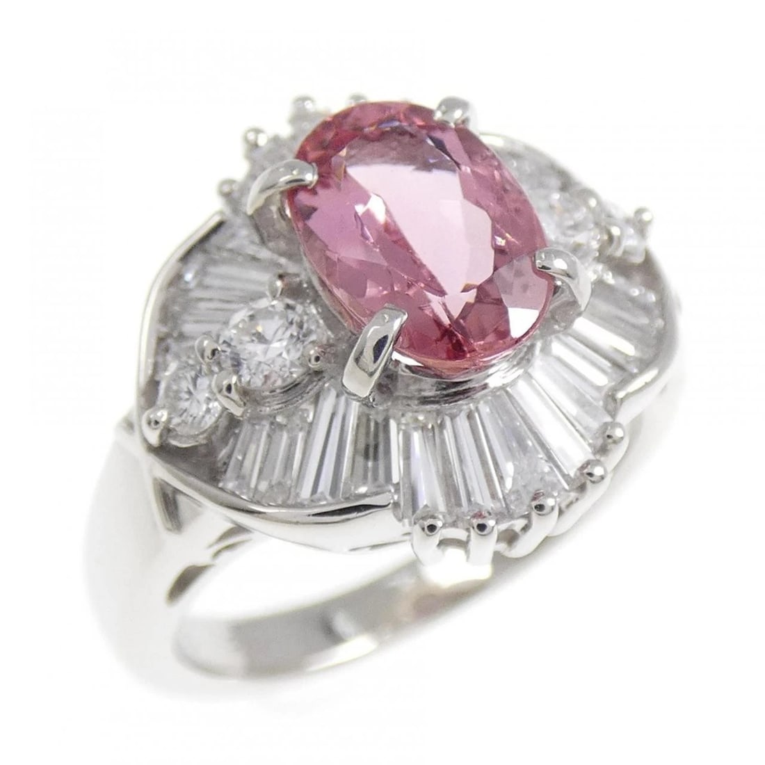 PT900 IMPERIAL TOPAZ RING: PT900 Imperial Topaz Ring Brand: Unbranded Type/Style: Imperial Topaz Ring Material: Platinum900, Main Stone Imperial Topaz Color: PT Size: US4 Accessories: None Accessories Notice: When purchasing