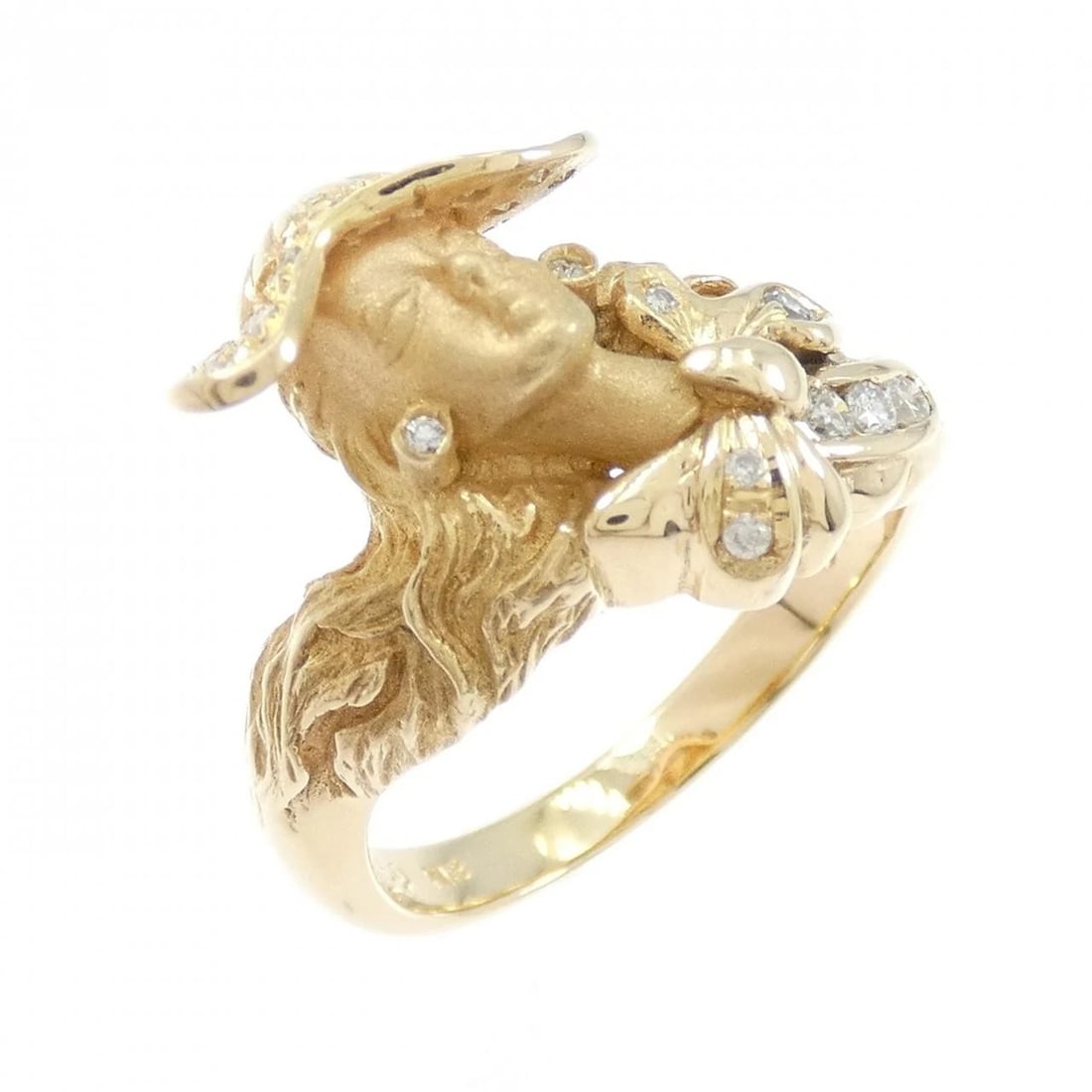 K18YG DIAMOND RING: K18YG Diamond Ring Brand: Unbranded Type/Style: Diamond Ring Material: K18 yellow gold, Main Stone Natural Color: YG Size: US6 1/4 Accessories: None Accessories Notice: When purchasing pre-owned