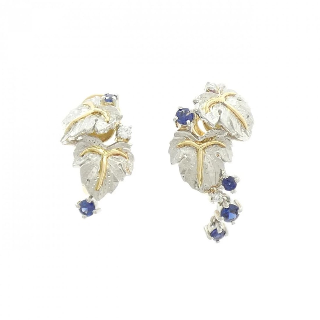 NOBUKO ISHIKAWA SAPPHIRE EARRING: Nobuko Ishikawa Sapphire Earring Brand: NOBUKO ISHIKAWA Type/Style: Nobuko Ishikawa Pierce/Earring Material: Platinum 900 / K18 yellow gold, Main Stone Sapphire, Natural Color: PT, YG Size: