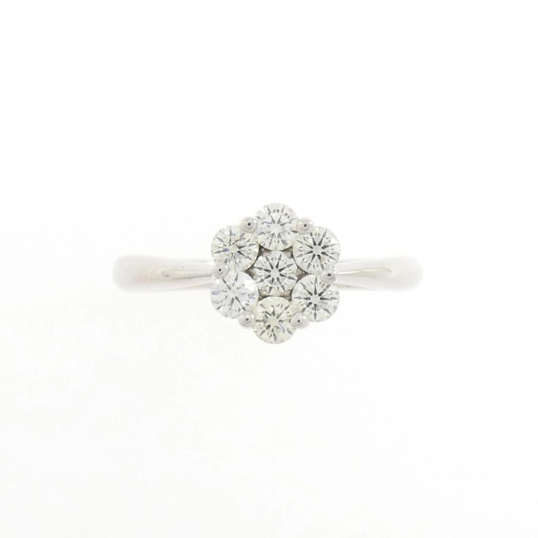 K18WG FLOWER DIAMOND RING - 2