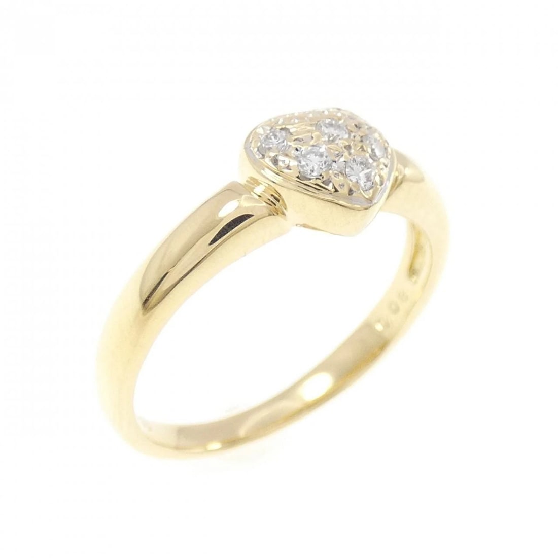 750YG HEART DIAMOND RING: 750YG Heart Diamond Ring Brand: Unbranded Type/Style: Diamond Ring Material: 750 yellow gold, Main Stone Natural Color: YG Size: US5 Accessories: None Accessories Notice: When purchasing pre-owned