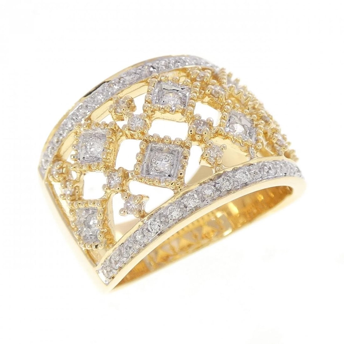 K18YG/K18WG DIAMOND RING: K18YG/K18WG Diamond Ring Brand: Unbranded Type/Style: Diamond Ring Material: 18K Yellow Gold/18K White Gold, Main Stone Natural Color: YG, WG Size: US7 1/2 Accessories: None Accessories Notice: When