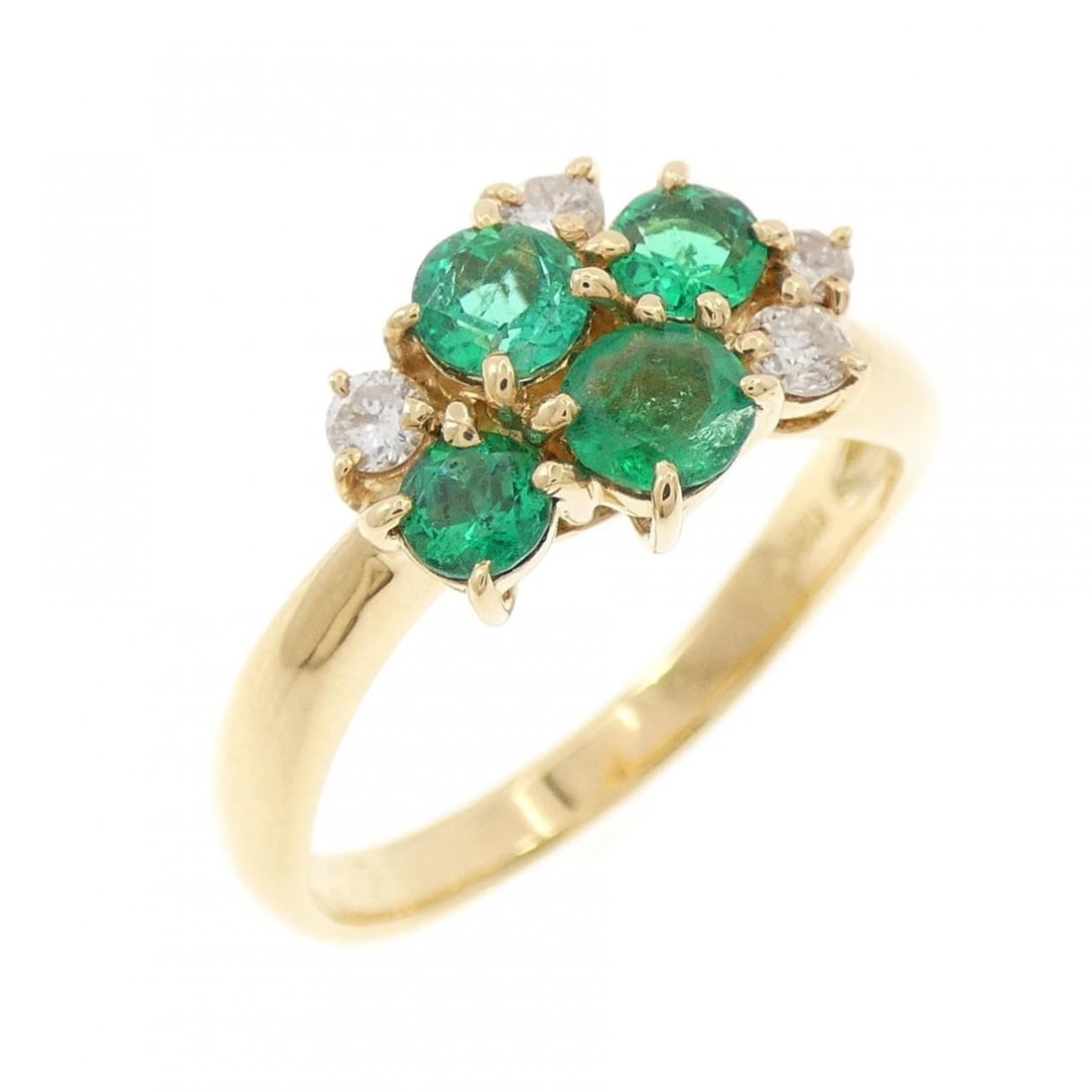 K18YG EMERALD RING: K18YG Emerald Ring Brand: Unbranded Type/Style: Emerald Ring Material: K18 yellow gold, Main Stone Emerald, Natural Color: YG Size: US8 1/2 Accessories: None Accessories Notice: When purchasing