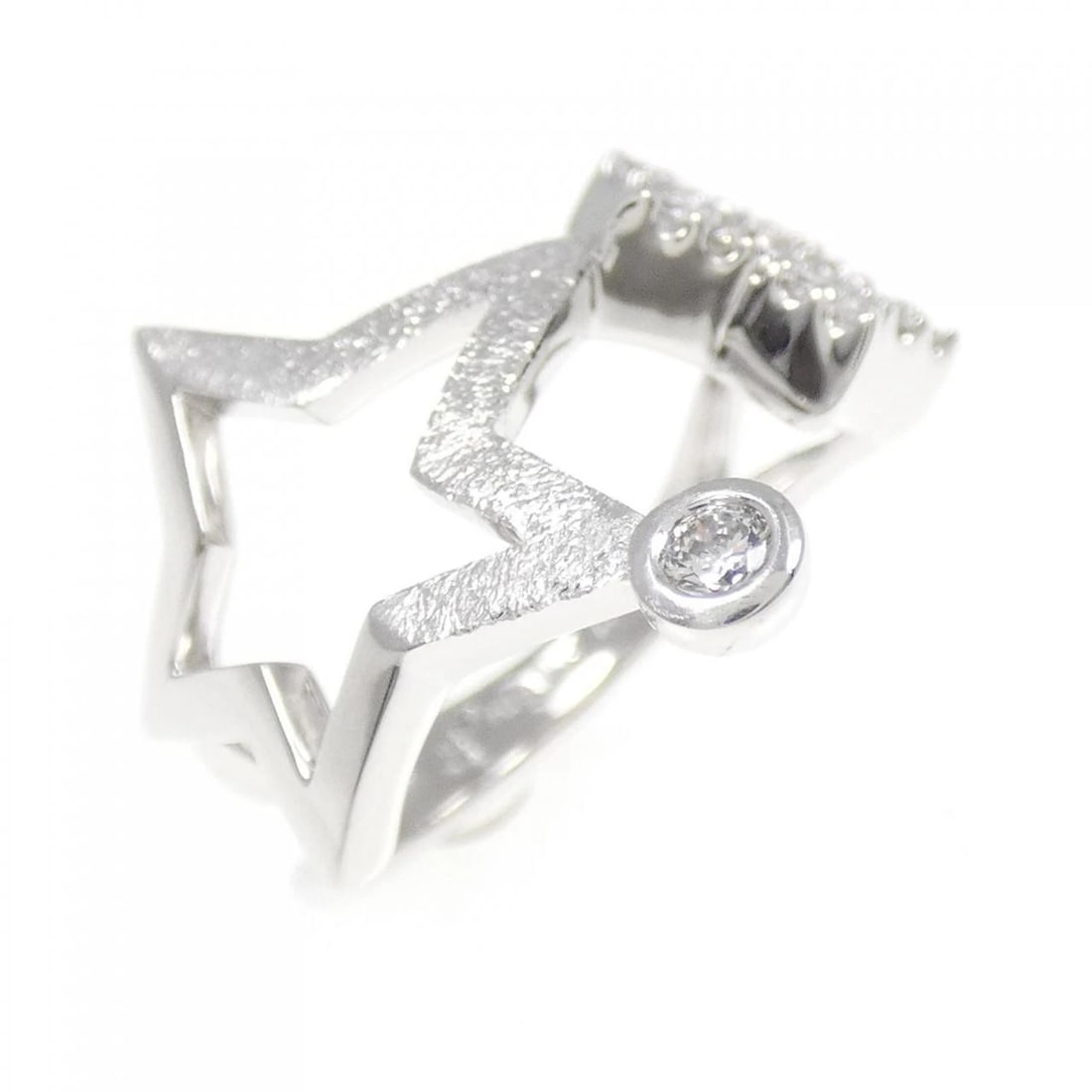 K18WG STAR DIAMOND PINKY RING (1 of 3)