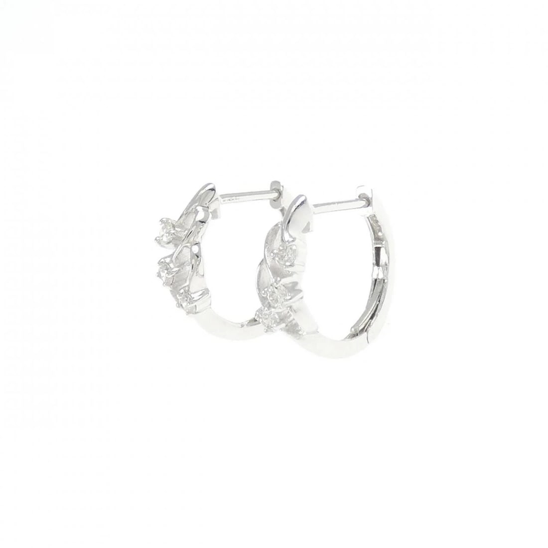 K18WG DIAMOND PIERCE: K18WG Diamond Pierce Brand: Unbranded Type/Style: Diamond Pierce/Earring Material: K18 white gold, Main Stone Natural Color: WG Size: Approx. height x width: 11.6mm x 3.9mm Accessories: None