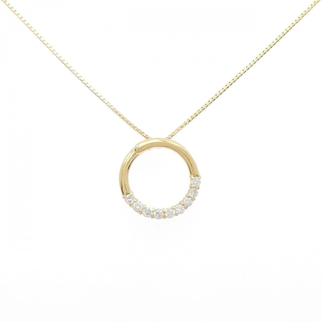 K18YG DIAMOND NECKLACE: K18YG Diamond Necklace Brand: Unbranded Type/Style: Diamond Necklace Material: K18 yellow gold, Main Stone Natural Color: YG Size: Length: 45cm Accessories: None Accessories Notice: When purchasing