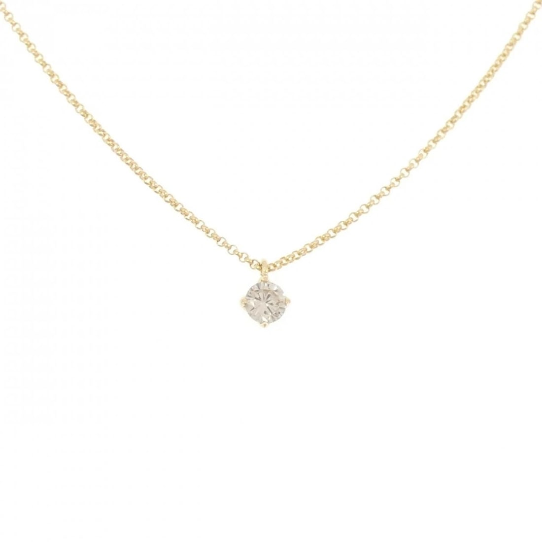 18K YELLOW GOLD SOLITAIRE DIAMOND NECKLACE: 18K Yellow Gold Solitaire Diamond Necklace Brand: Unbranded Type/Style: Diamond Necklace Material: K18 yellow gold, Main Stone Natural Color: YG Size: Length: 40cm Accessories: None Accessories