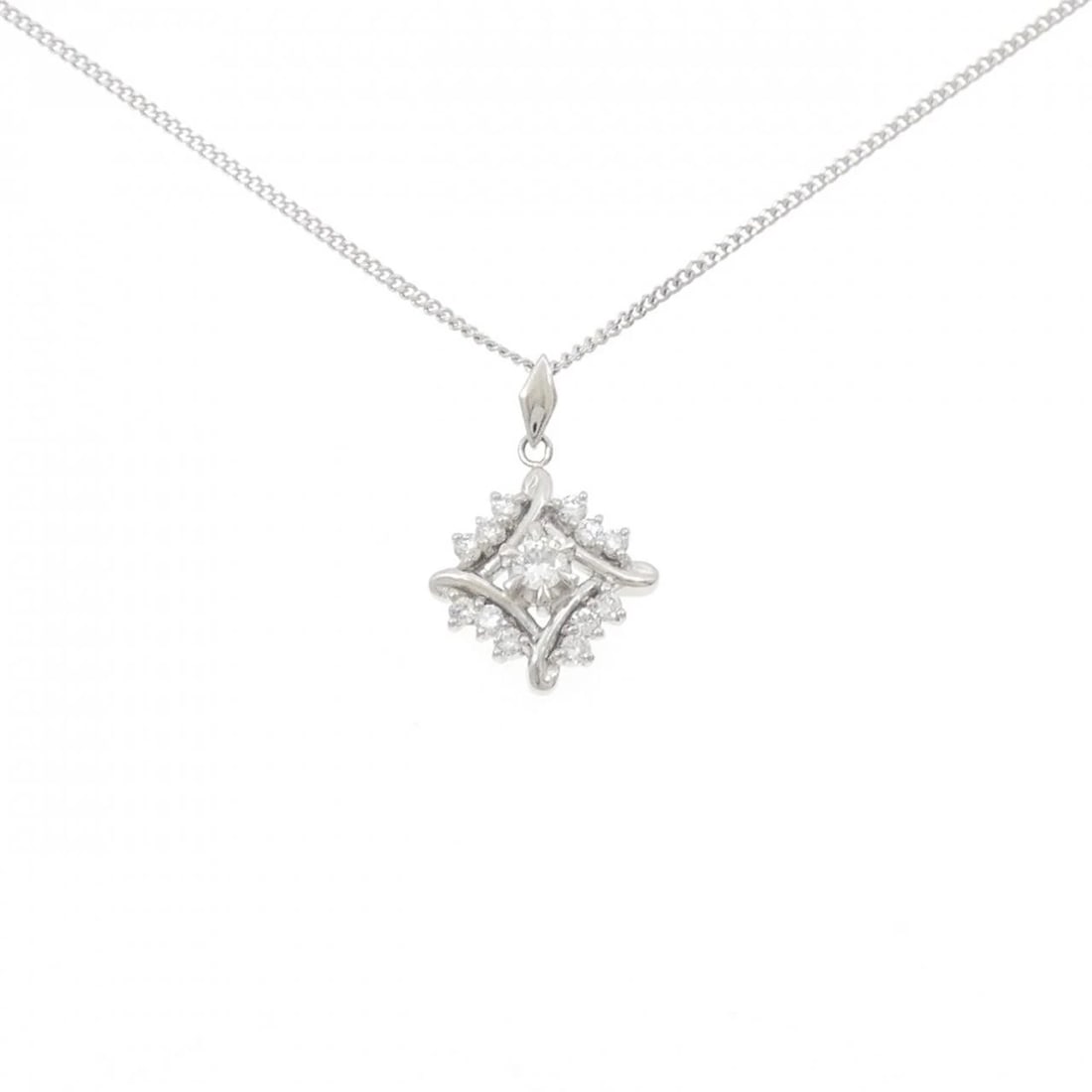 PT850 DIAMOND NECKLACE: PT850 Diamond Necklace Brand: Unbranded Type/Style: Diamond Necklace Material: Platinum850, Main Stone Natural Color: PT Size: Length: 41cm Accessories: None Accessories Notice: When purchasing