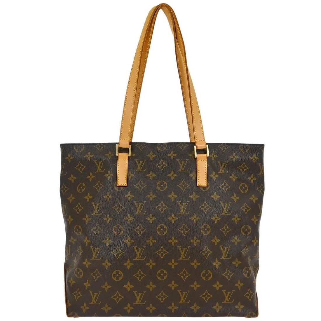 LOUIS VUITTON MONOGRAM CABAS MEZZO TOTE HANDBAG: Louis Vuitton Monogram Cabas Mezzo Tote Handbag Brand: Louis Vuitton Type/Style: Tote Material: Monogram Canvas, Leather Color: Brown Size: W 13.8 x H 12.8 x D 6.3 inch Accessories: None A