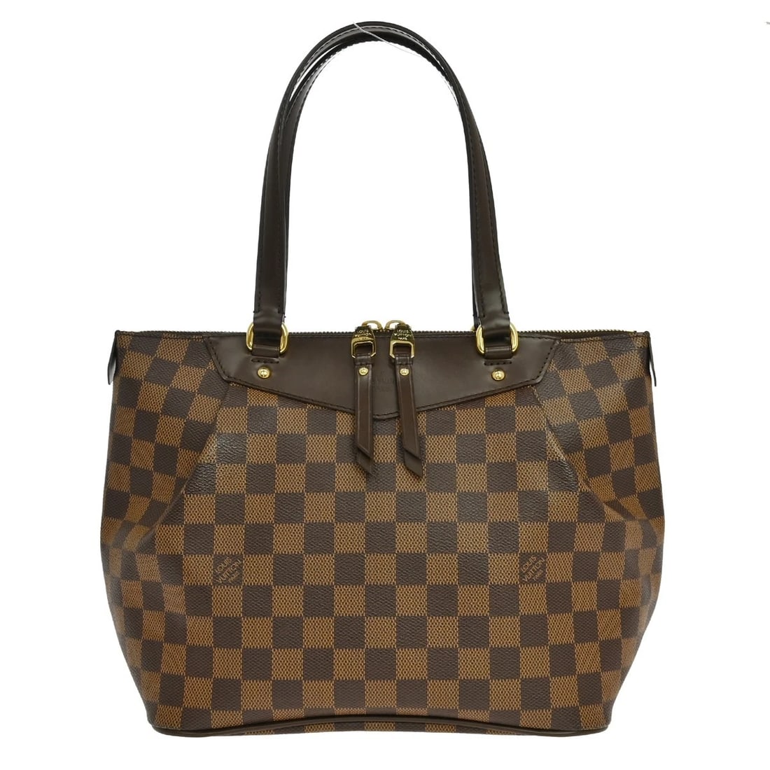 LOUIS VUITTON DAMIER WESTMINSTER GM SHOULDER BAG: LOUIS VUITTON DAMIER WESTMINSTER GM SHOULDER BAG Brand: Louis Vuitton Type/Style: Tote Material: Damier Canvas, Leather Color: Ebene*Brown Size: W 11.8 x H 9.8 x D 6.7 inch Accessories: None
