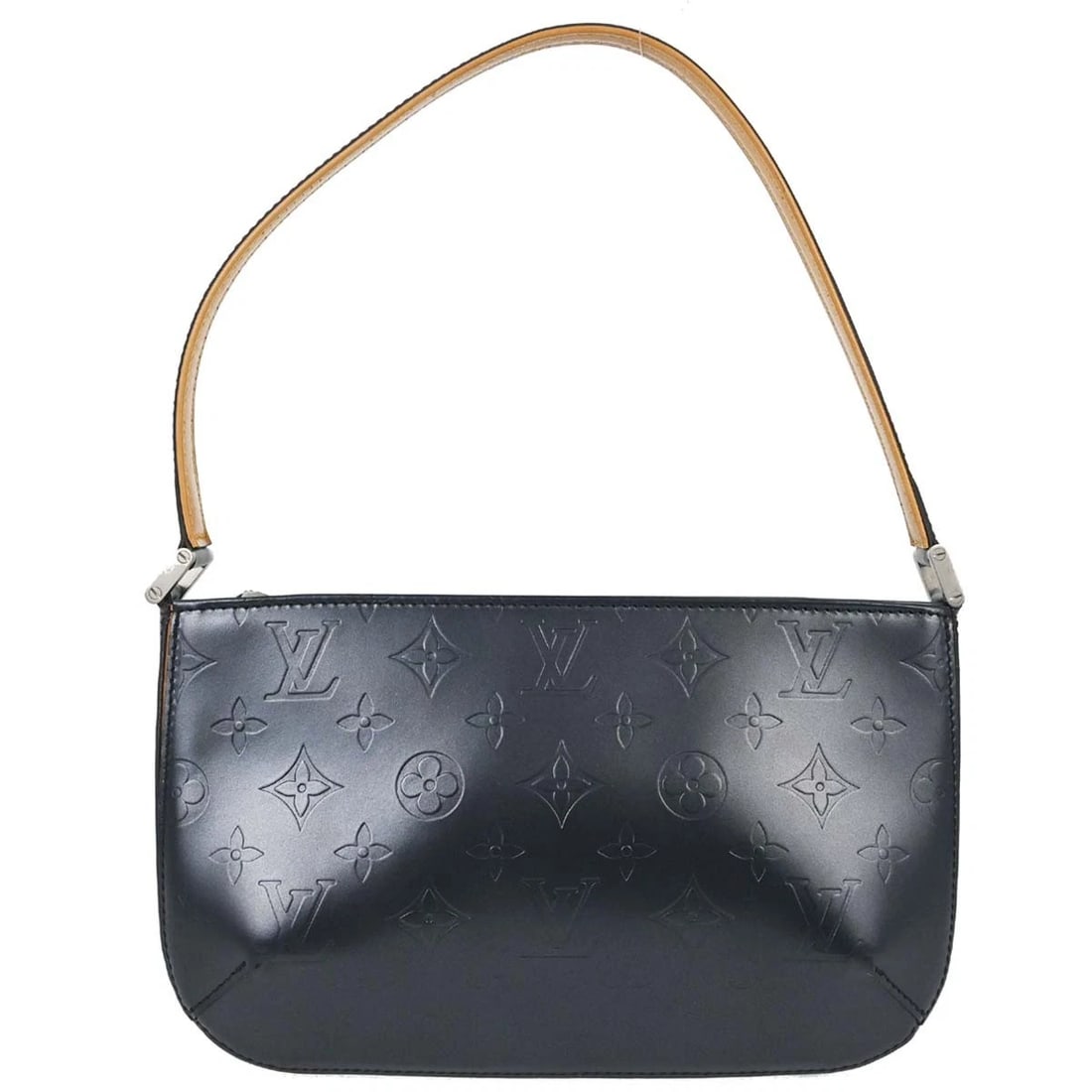 LOUIS VUITTON BLUE MONOGRAM MAT FOWLER HANDBAG: Louis Vuitton Blue Monogram Mat Fowler Handbag Brand: Louis Vuitton Type/Style: Top Handle Bag Material: Monogram Mat Leather, Leather Color: Blue Size: W 9.4 x H 5.9 x D 3.1 inch Accessories: Non