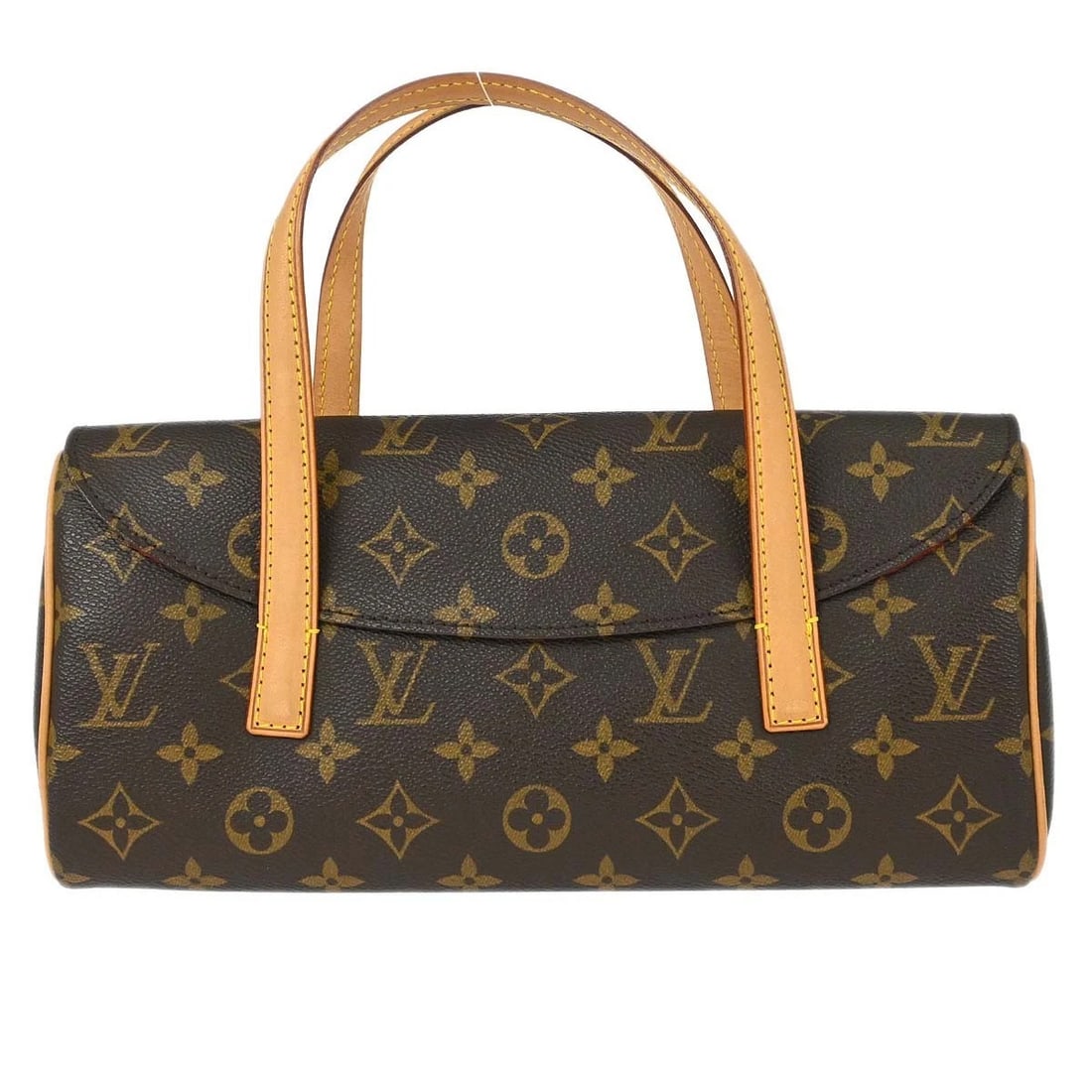 LOUIS VUITTON MONOGRAM SONATINE HANDBAG: Louis Vuitton Monogram Sonatine Handbag Brand: Louis Vuitton Type/Style: Handbag Material: Monogram Canvas, Leather Color: Brown Size: W 11.4 x H 5.9 x D 2.4 inch Accessories: None Accessories