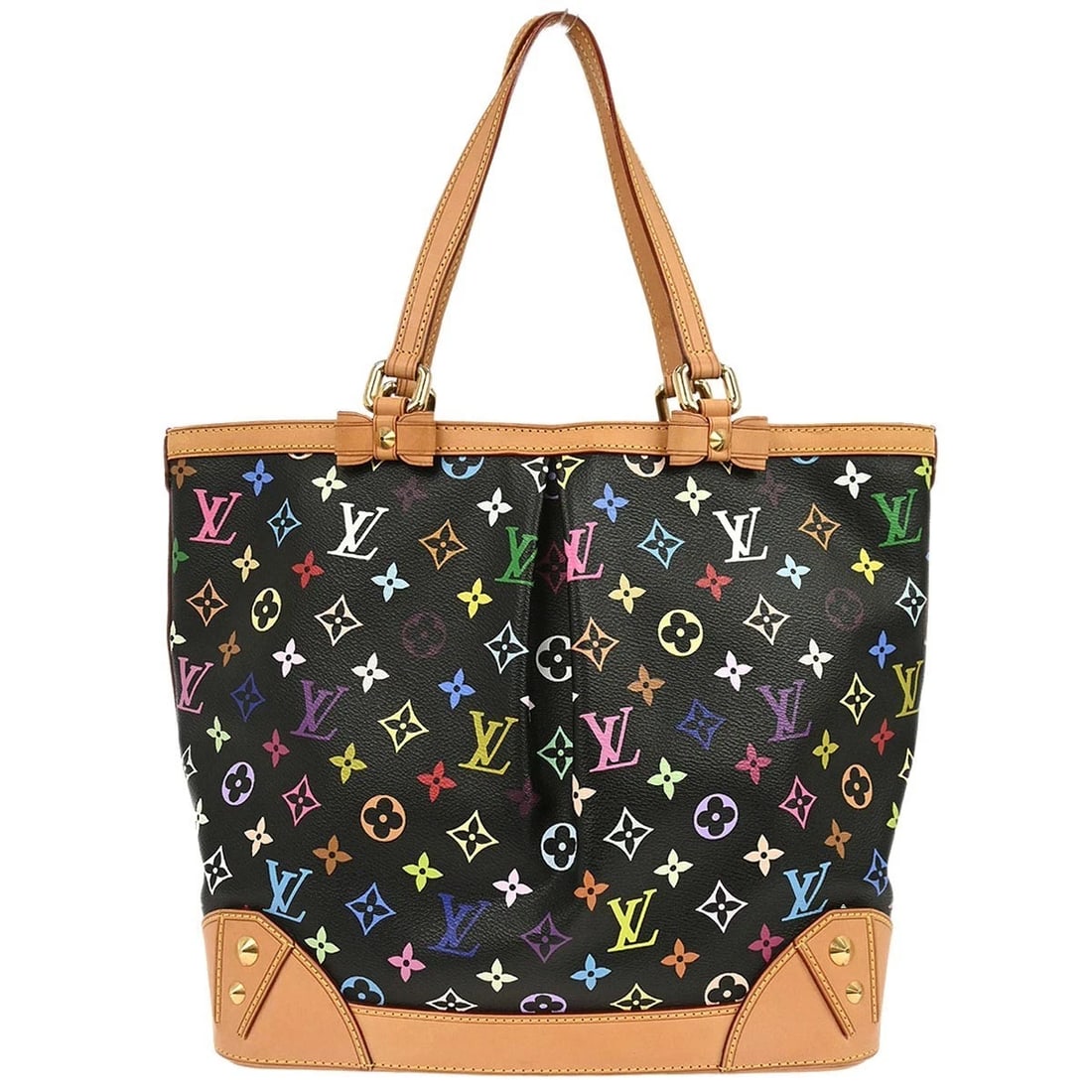 LOUIS VUITTON BLACK MONOGRAM MULTICOLOR HANDBAG: Louis Vuitton Black Monogram Multicolor Handbag Brand: Louis Vuitton Type/Style: Hand Bag Material: Monogram Multicolor Canvas, Leather Color: Noir * Black Size: W 12.2 x H 11.8 x D 5.9 inch
