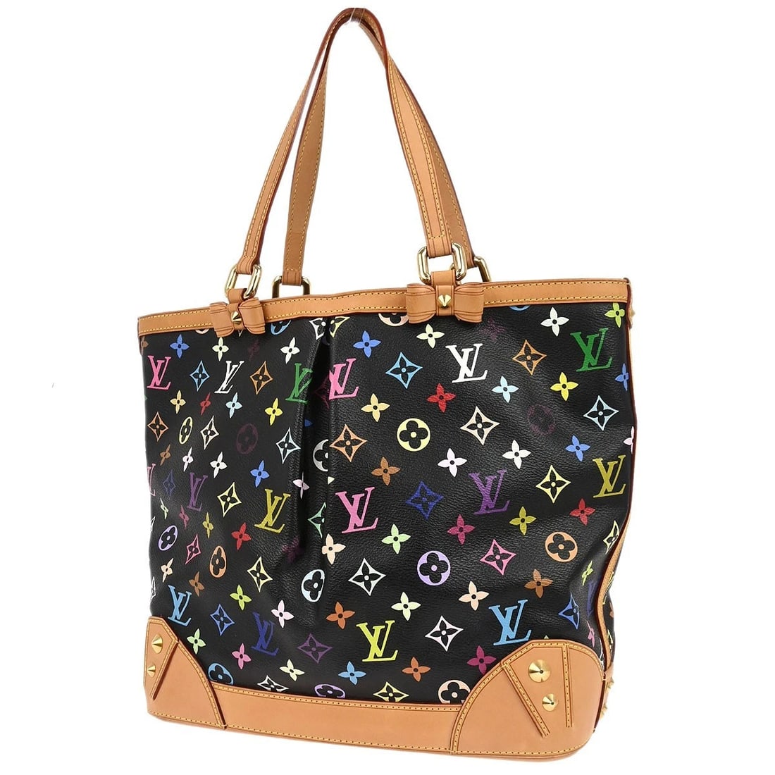 LOUIS VUITTON BLACK MONOGRAM MULTICOLOR HANDBAG - 2