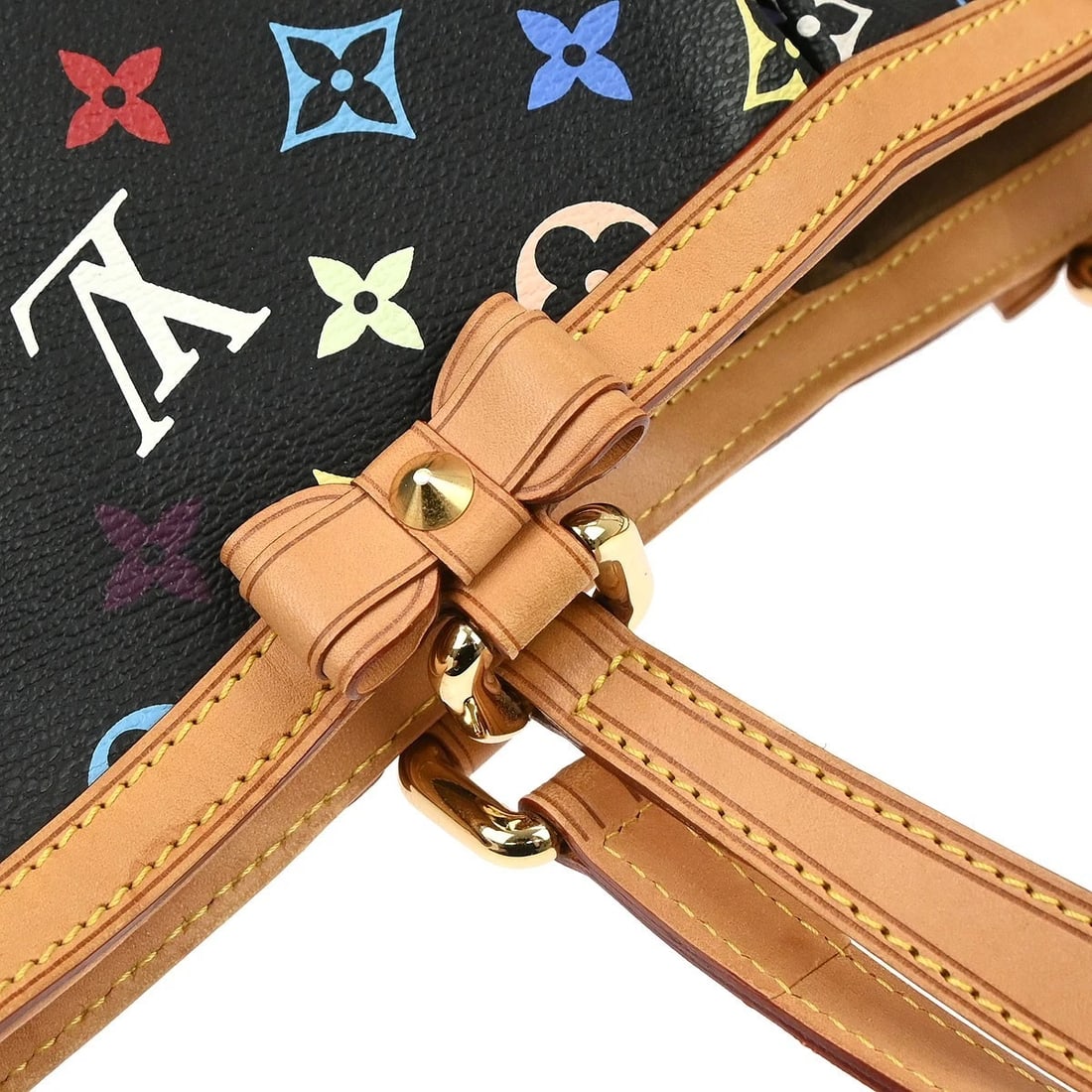 LOUIS VUITTON BLACK MONOGRAM MULTICOLOR HANDBAG - 4