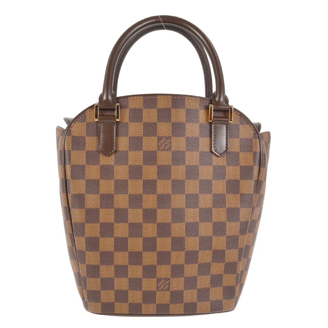 LOUIS VUITTON DAMIER SARRIA SEAU HANDBAG: Louis Vuitton Damier Sarria Seau Handbag Brand: Louis Vuitton Type/Style: Top Handle Bag Material: Damier canvas, Leather Color: Ebene*Brown Size: W 7.5 x H 10.6 x D 3.1 inch Accessories: None