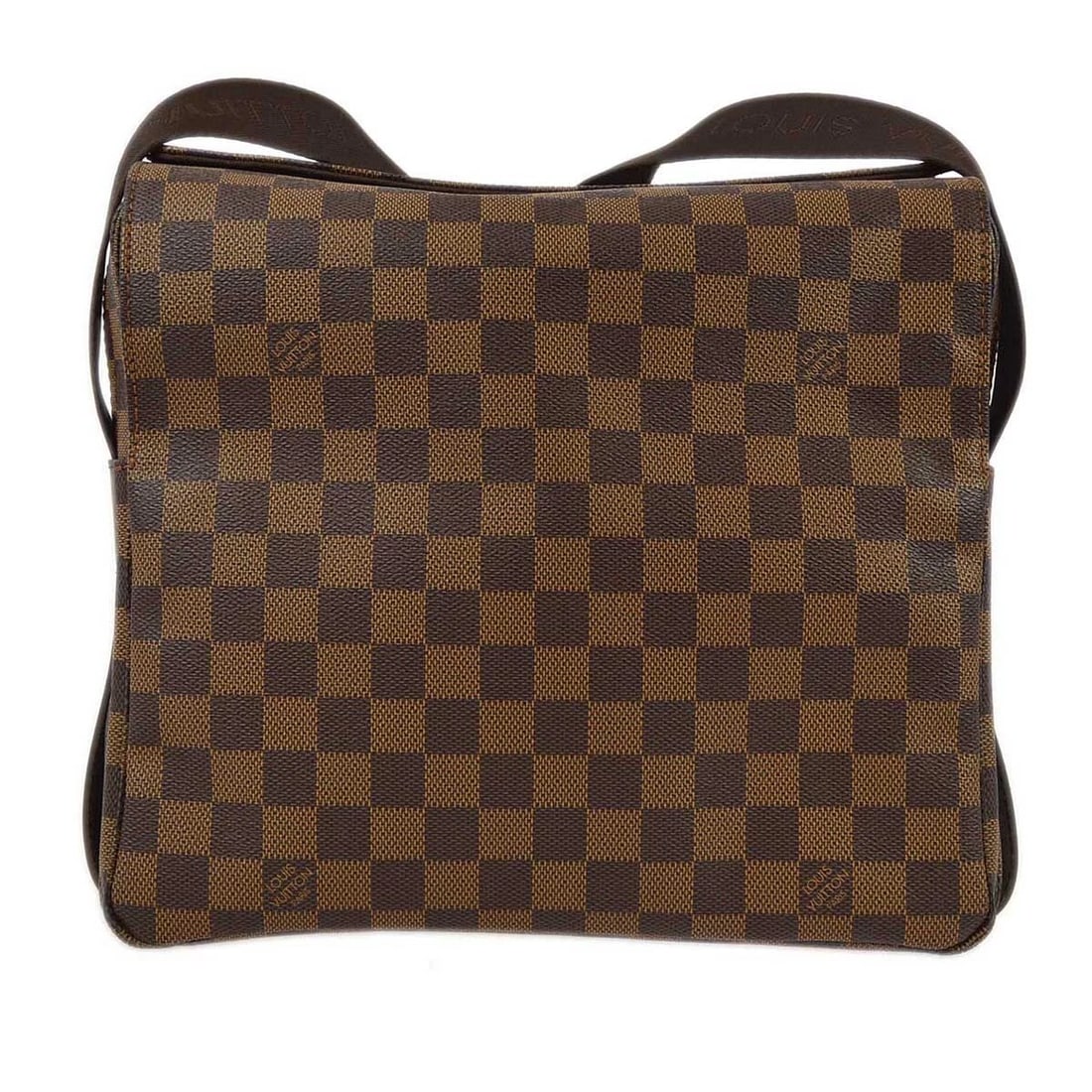 LOUIS VUITTON DAMIER NAVIGLIO SHOULDER BAG: Louis Vuitton Damier Naviglio Shoulder Bag Brand: Louis Vuitton Type/Style: Shoulder Bag Material: Damier Canvas, Leather Color: Ebene* Brown Size: W 10.6 x H 9.4 x D 3.5 inch Accessories: None
