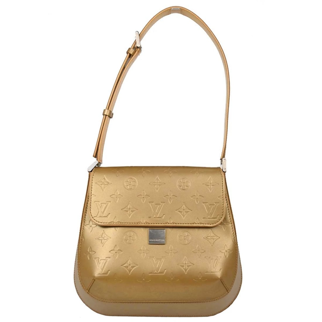 LOUIS VUITTON GOLD MONOGRAM MAT WEBSTER STREET HANDBAG: Louis Vuitton Gold Monogram Mat Webster Street Handbag Brand: Louis Vuitton Type/Style: Top Handle Bag Material: Monogram Mat Leather, Leather Color: Umbre * Gold, Beige Size: W 10.6 x H 9.1 x D 3.1 i