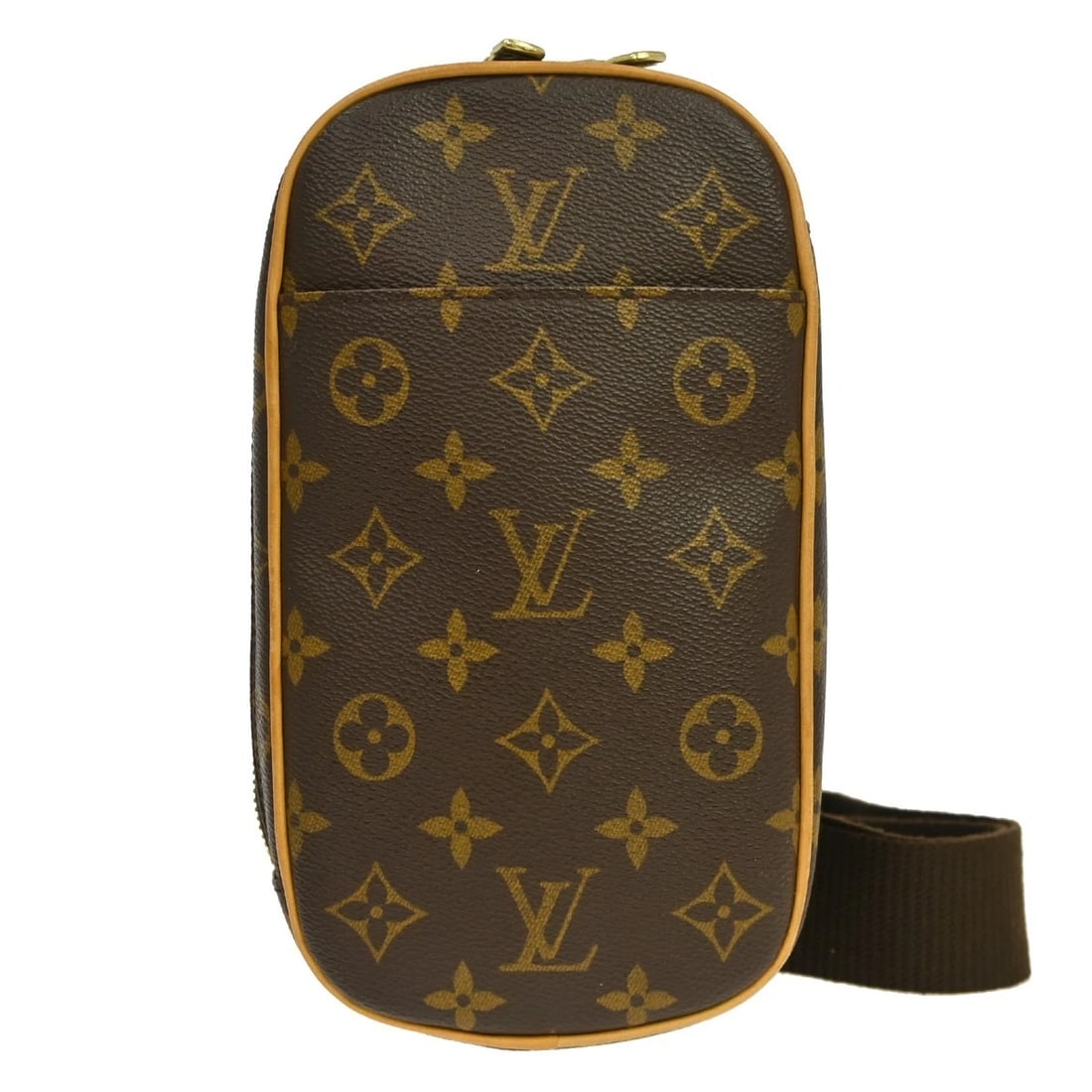 LOUIS VUITTON MONOGRAM POCHETTE GANGE BUM BAG: LOUIS VUITTON MONOGRAM POCHETTE GANGE BUM BAG Brand: Louis Vuitton Type/Style: Bum Bag Material: Monogram Canvas, Leather Color: Brown Size: W 4.7 x H 8.7 x D 1.8 inch Accessories: None Ac