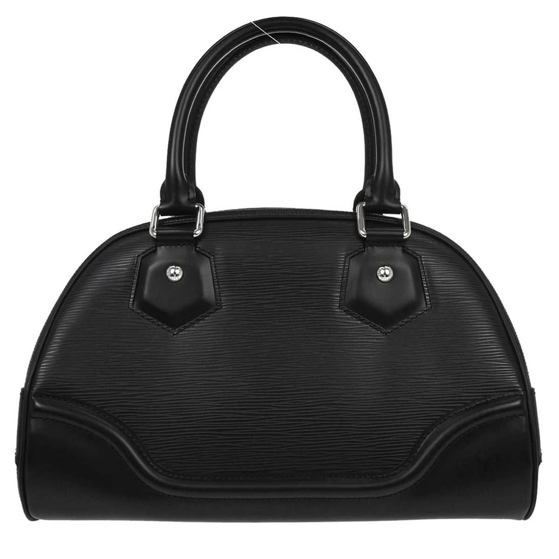 LOUIS VUITTON BLACK EPI BOWLING MONTAIGNE PM HANDBAG: Louis Vuitton Black Epi Bowling Montaigne PM Handbag Brand: Louis Vuitton Type/Style: Top Handle Bag Material: Epi Leather, Leather Color: Noir * Black Size: W 13.0 x H 7.9 x D 5.9 inch Accessorie