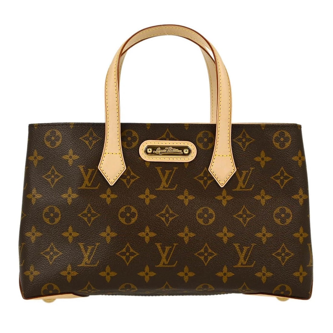 LOUIS VUITTON MONOGRAM WILSHIRE PM TOTE BAG: Louis Vuitton Monogram Wilshire PM Tote Bag Brand: Louis Vuitton Type/Style: Tote Material: Monogram Canvas, Leather Color: Brown Size: W 11.8 x H 7.1 x D 4.3 inch Accessories: None Access