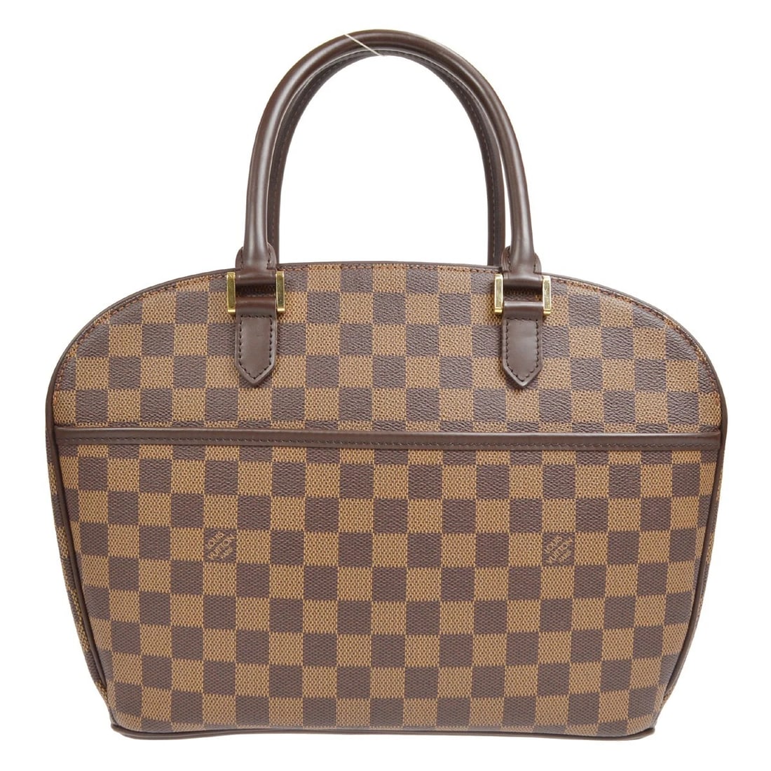 LOUIS VUITTON DAMIER SARRIA HORIZONTAL HANDBAG: Louis Vuitton Damier Sarria Horizontal Handbag Brand: Louis Vuitton Type/Style: Hand Bag Material: Damier Canvas, Leather Color: Brown Size: W 11.8 x H 9.8 x D 3.5 inch Accessories: None A