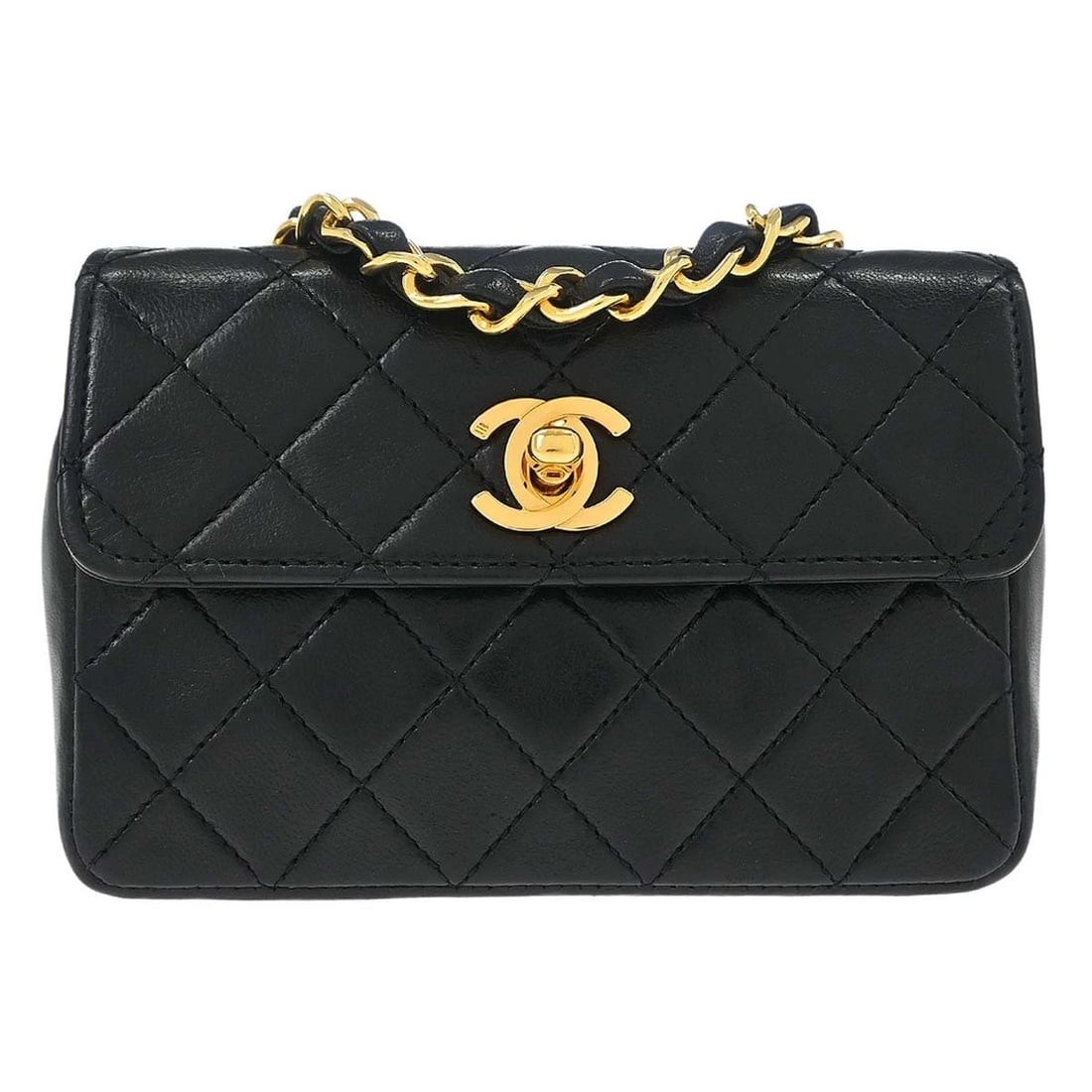 CHANEL BLACK LAMBSKIN STRAIGHT FLAP SHOULDER BAG: Chanel Black Lambskin Straight Flap Shoulder Bag Brand: CHANEL Type/Style: Shoulder Bag Material: Lambskin Leather Color: Black Size: W 5.5 x H 4.1 x D 1.6 inch Accessories: None Accessori