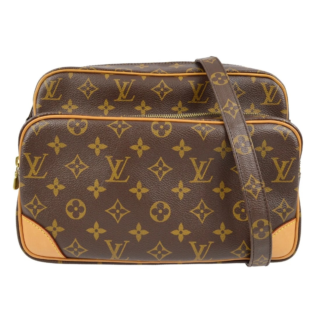 LOUIS VUITTON MONOGRAM NILE MESSENGER SHOULDER BAG: Louis Vuitton Monogram Nile Messenger Shoulder Bag Brand: Louis Vuitton Type/Style: Crossbody Material: Monogram Canvas, Leather Color: Brown Size: W 10.6 x H 8.3 x D 4.7 inch Accessories: None