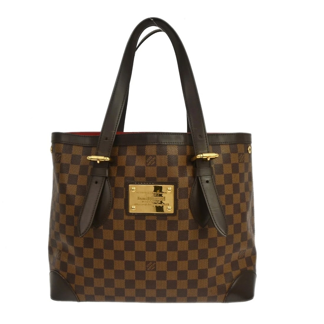 LOUIS VUITTON HAMPSTEAD MM BAG: LOUIS VUITTON HAMPSTEAD MM BAG Brand: Louis Vuitton Type/Style: Tote Material: Damier Canvas, Leather Color: Brown Size: W 13.4 x H 11.0 x D 6.7 inch Accessories: None Accessories Notice: