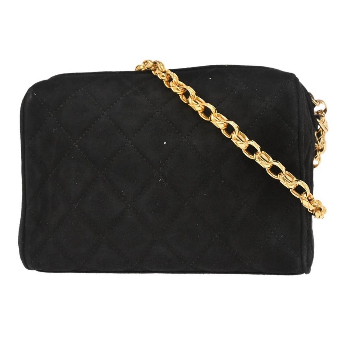 CHANEL BLACK SUEDE CAMERA BAG - 2