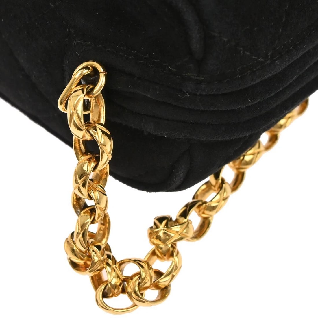 CHANEL BLACK SUEDE CAMERA BAG - 6