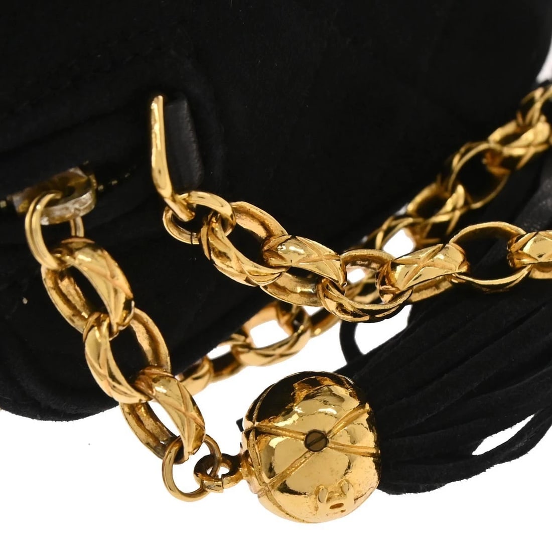 CHANEL BLACK SUEDE CAMERA BAG - 7