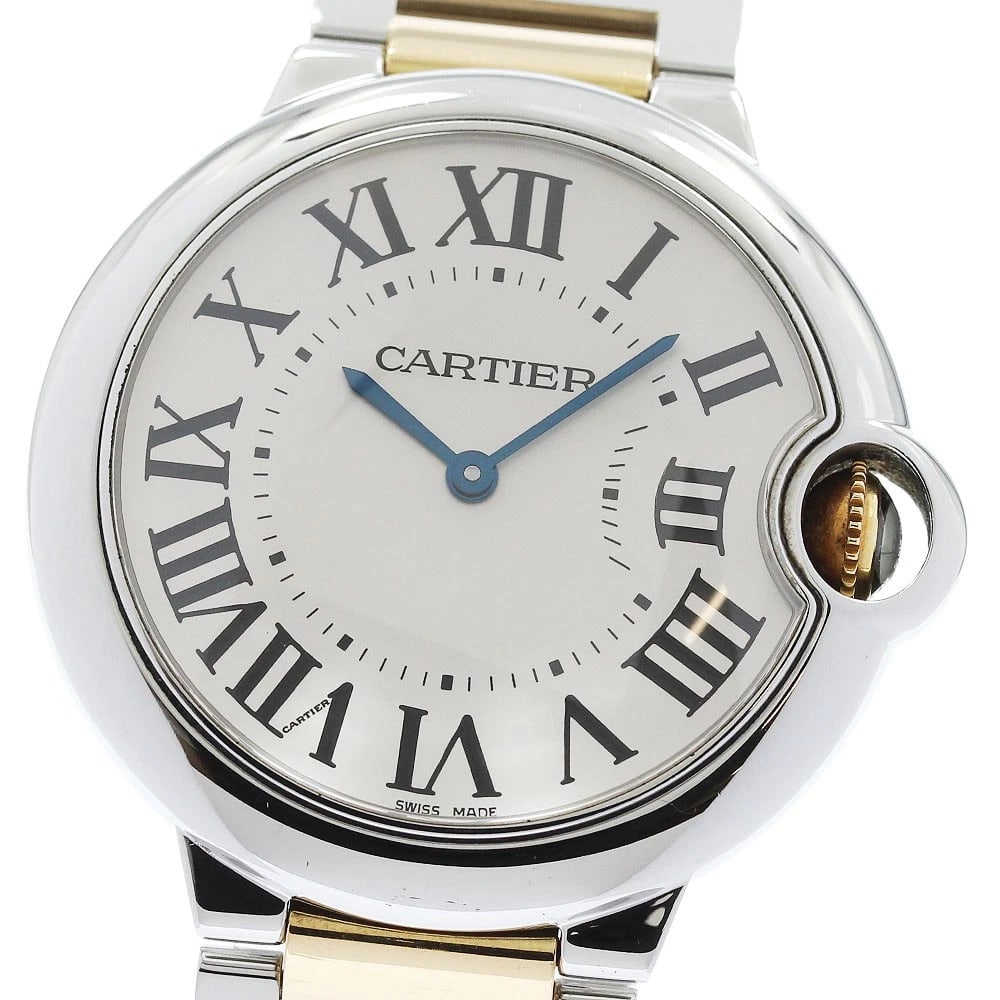 CARTIER BARON BLUE SILVER QUARTZ WATCH: CARTIER Baron blue Silver Quartz Watch Brand: CARTIER Type/Style: Wristwatch Material: Band Material Stainless Steel/YG, Case Material Stainless Steel Color: Dial Color Silver Size: Case size About