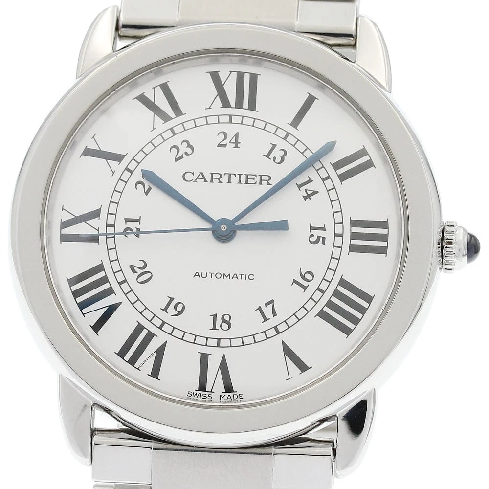 CARTIER RONDE SOLO SILVER AUTOMATIC WATCH: CARTIER Ronde Solo Silver Automatic Watch Brand: CARTIER Type/Style: Wristwatch Material: Band Material Stainless Steel, Case Material Stainless Steel Color: Dial Color Silver Size: Case size About