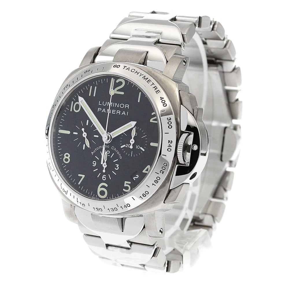 PANERAI LUMINOR CHRONOGRAPH BLACK AUTOMATIC WATCH: PANERAI Luminor Chronograph black Automatic Watch Brand: PANERAI Type/Style: Wristwatch Material: Band Material Titanium / Stainless Steel, Case Material Titanium / Stainless Steel Color: Dial Color