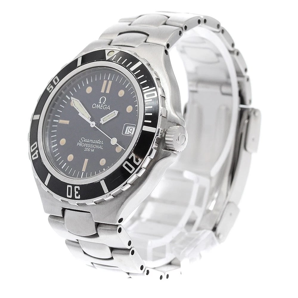 OMEGA SEAMASTER PROFESSIONAL DATE QUARTZ WATCH: OMEGA Seamaster Professional Date Quartz Watch Brand: OMEGA Type/Style: Wristwatch Material: Band Material Stainless Steel, Case Material Stainless Steel Color: Dial Color black Size: Case size About