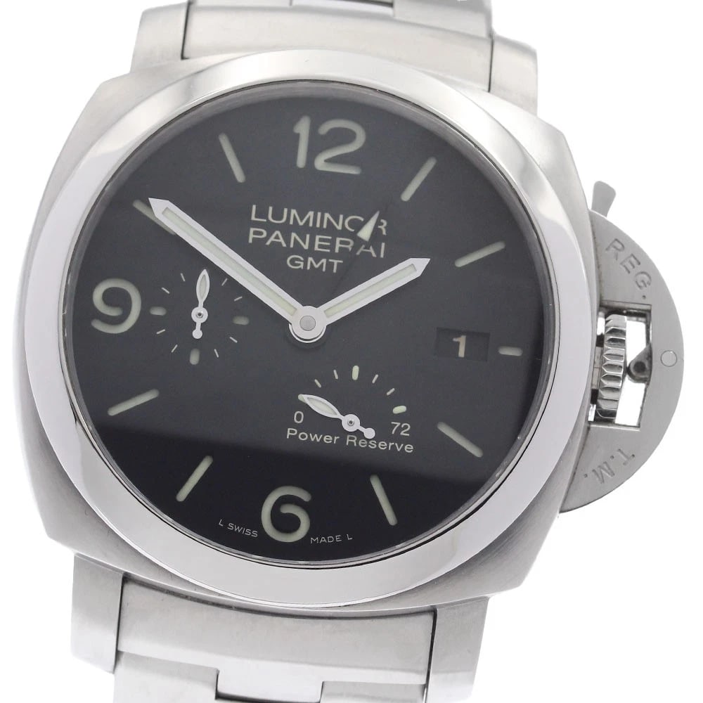PANERAI LUMINOR POWER RESERVE AUTOMATIC WATCH: PANERAI Luminor Power Reserve Automatic Watch Brand: PANERAI Type/Style: Wristwatch Material: Band Material Stainless Steel, Case Material Stainless Steel Color: Dial Color black Size: Case size