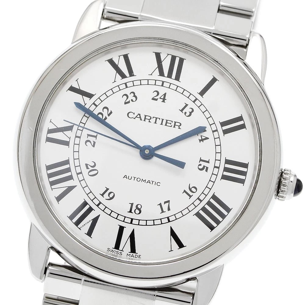CARTIER RONDE SOLO SILVER AUTOMATIC WATCH: CARTIER Ronde Solo Silver Automatic Watch Brand: CARTIER Type/Style: Wristwatch Material: Band Material Stainless Steel, Case Material Stainless Steel Color: Dial Color Silver Size: Case size About