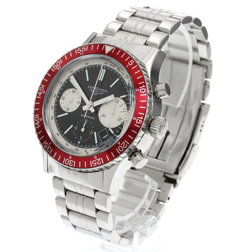 LONGINES HERITAGE BLACK AUTOMATIC WATCH: LONGINES Heritage black Automatic Watch Brand: LONGINES Type/Style: Wristwatch Material: Band Material Stainless Steel, Case Material Stainless Steel Color: Dial Color black Size: Case size About