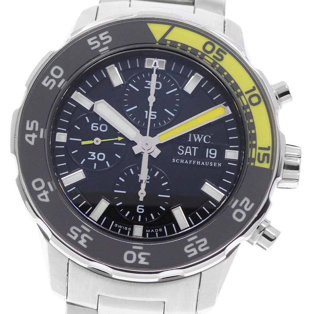IWC SCHAFFHAUSEN AQUA TIMER CHRONOGRAPH AUTOMATIC WATCH: IWC SCHAFFHAUSEN Aqua timer Chronograph Automatic Watch Brand: IWC SCHAFFHAUSEN Type/Style: Wristwatch Material: Band Material Stainless Steel, Case Material Stainless Steel Color: Dial Color black