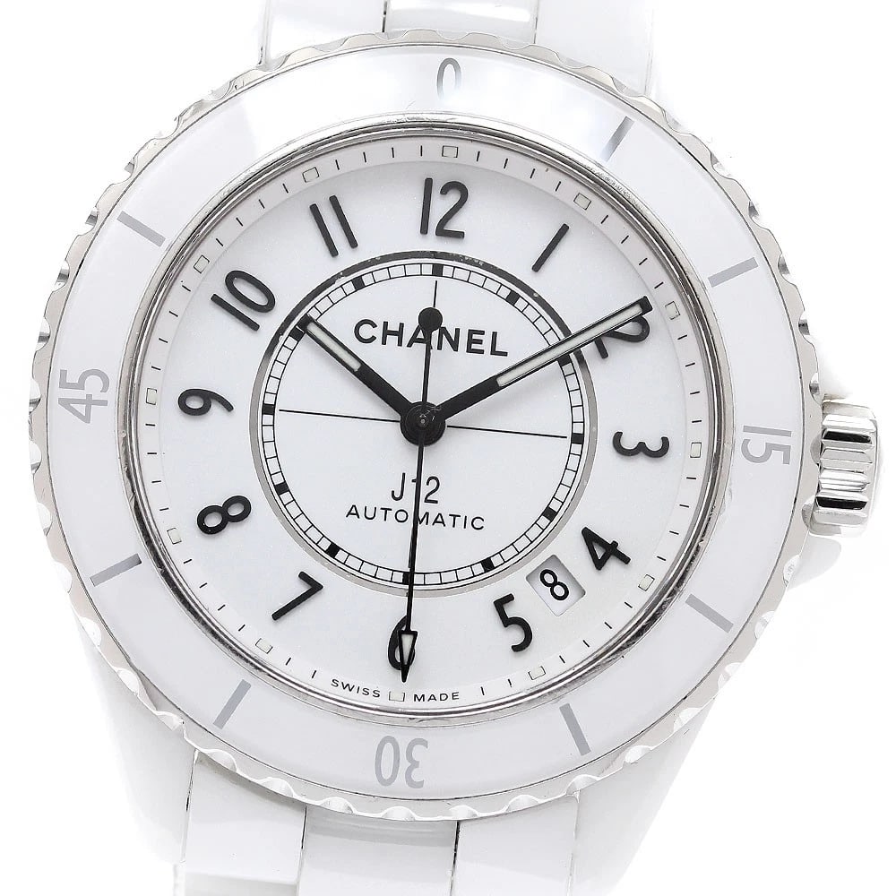 CHANEL J12 WHITE CERAMIC AUTOMATIC WATCH: CHANEL J12 White ceramic Automatic Watch Brand: CHANEL Type/Style: Wristwatch Material: Band Material Stainless Steel / ceramic, Case Material Stainless Steel / ceramic Color: Dial Color white Size: