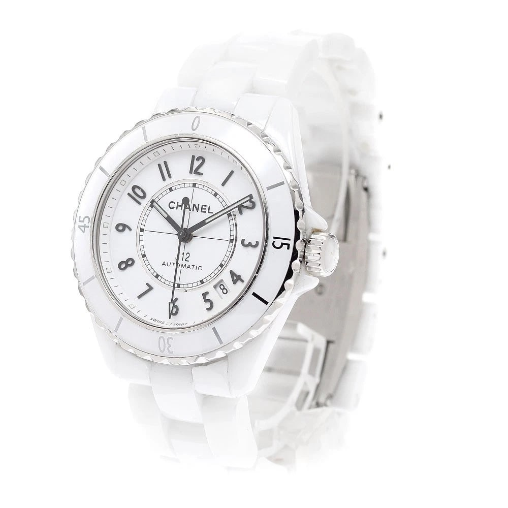 CHANEL J12 WHITE CERAMIC AUTOMATIC WATCH - 2