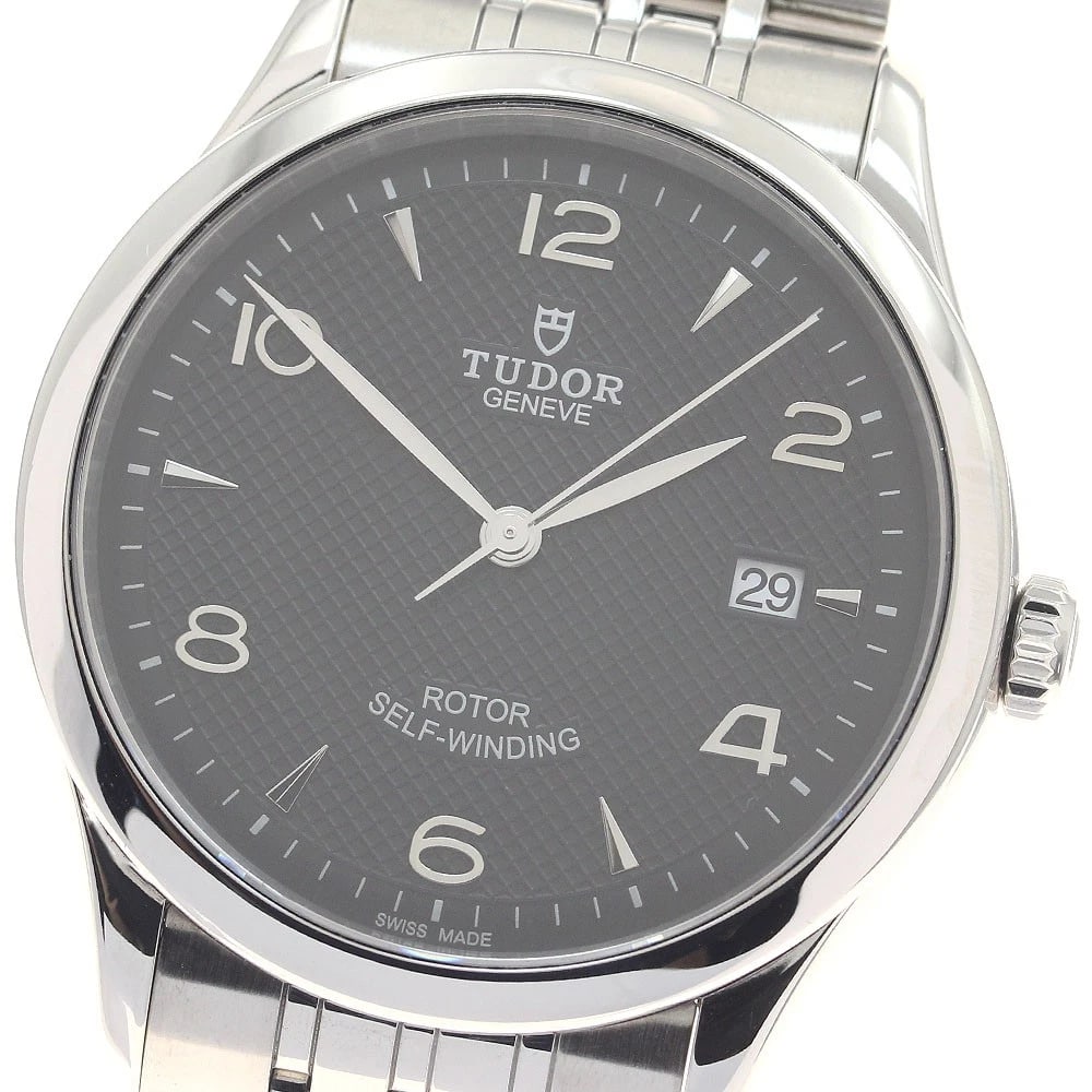TUDOR DATE BLACK AUTOMATIC WATCH: TUDOR Date Black Automatic Watch Brand: TUDOR Type/Style: Wristwatch Material: Band Material Stainless Steel, Case Material Stainless Steel Color: Dial Color black Size: Case size About (1.6inch)