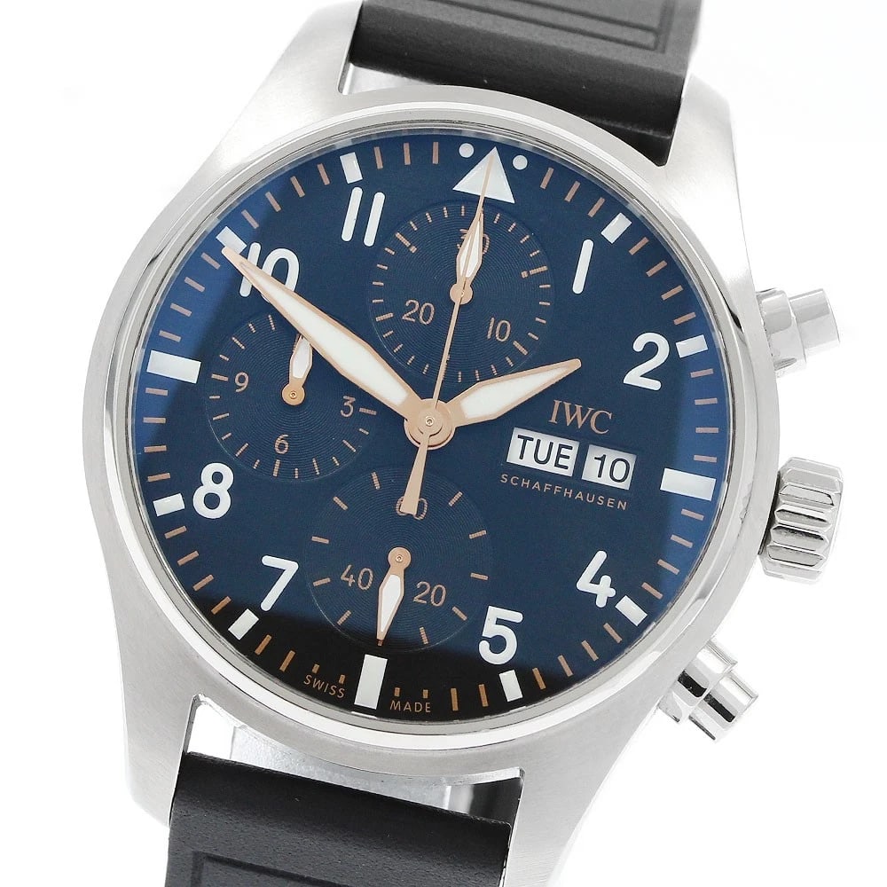 IWC SCHAFFHAUSEN PILOT'S WATCH CHRONOGRAPH WATCH: IWC SCHAFFHAUSEN Pilot's Watch Chronograph Watch Brand: IWC SCHAFFHAUSEN Type/Style: Wristwatch Material: Band Material rubber, Case Material Stainless Steel Color: Dial Color black Size: Case size