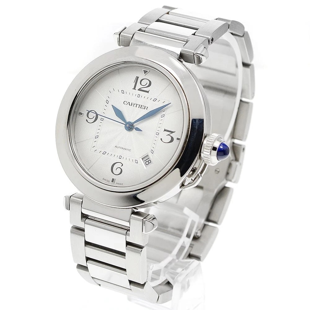 CARTIER PASHA DATE SILVER AUTOMATIC WATCH - 2