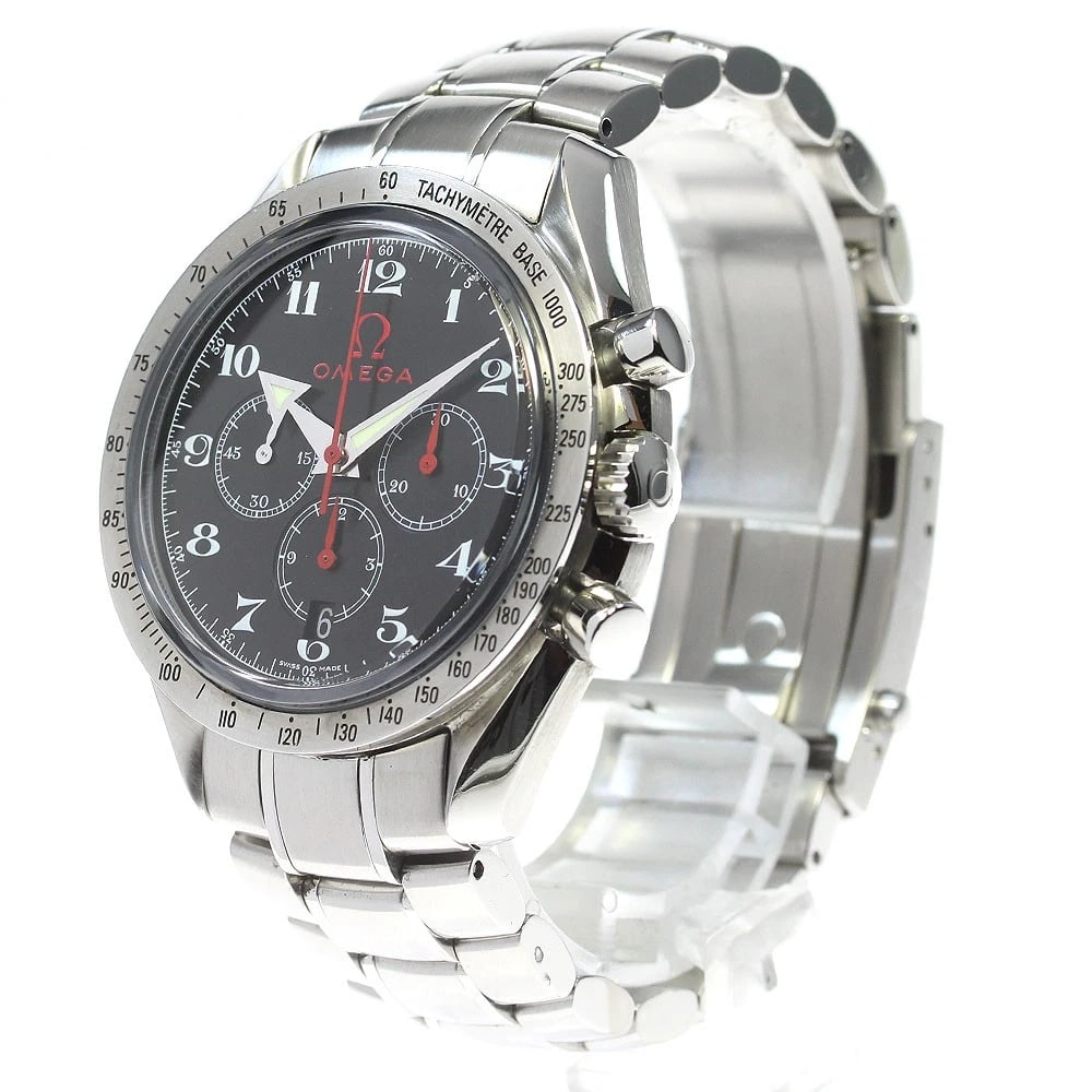 OMEGA SPEEDMASTER BROAD ARROW CHRONOGRAPH WATCH: OMEGA Speedmaster Broad Arrow Chronograph Watch Brand: OMEGA Type/Style: Wristwatch Material: Band Material Stainless Steel, Case Material Stainless Steel Color: Dial Color black Size: Case size